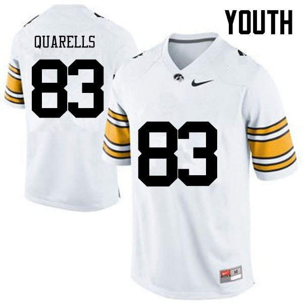 Youth Iowa Hawkeyes #83 Matt Quarells College Football Jerseys-White